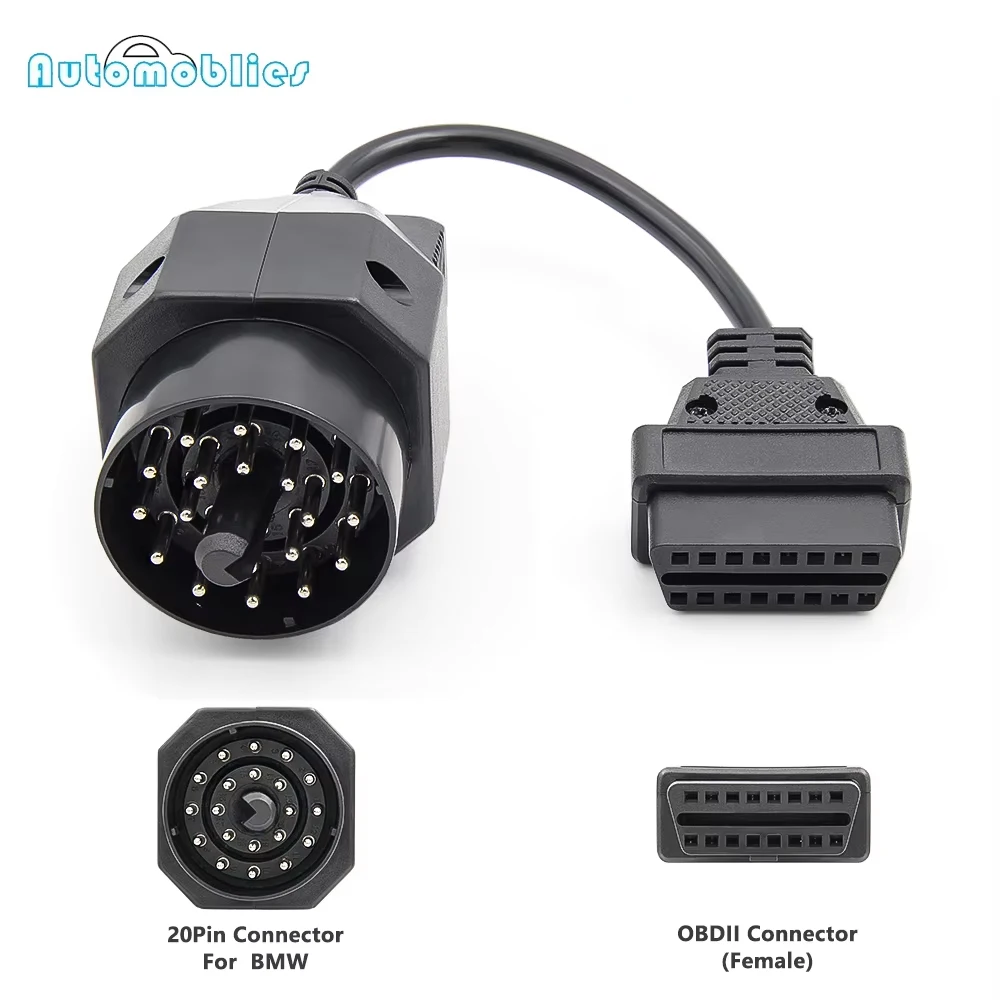 20-PIN-OBD-auf-OBD2-Kabeladapter, 20-PIN-auf-OBDII-16-PIN-Verbindungskabel, Buchsenanschluss für E36 E39 X5 Z3 Kabel Image