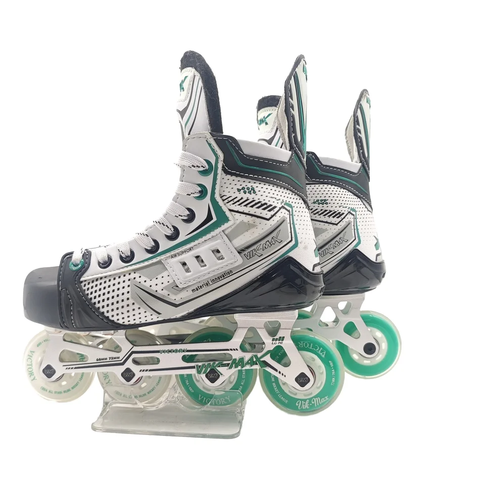 Professionelle 4-Räder Speed Skates Schuhe Schwarz PVC PU Stoff Winter Hockey Schuh Inline Roller Hockey Skates für Männer Image