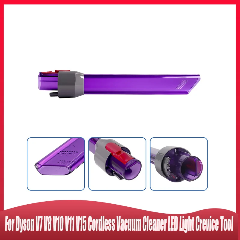 Für Dyson V7 V8 V10 V11 V15 Akku-Staubsauger, LED-Licht, Fugendüse, flache Saugkraft, LED-Lichtrohrdüse, Ersatzteile Image