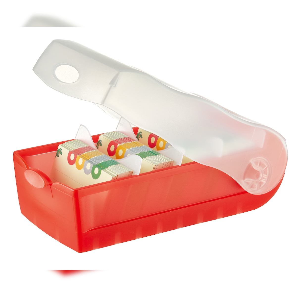 HAN 998-617D 1 STK Lernkartei CROCO transluzent-rot Karteikasten Image