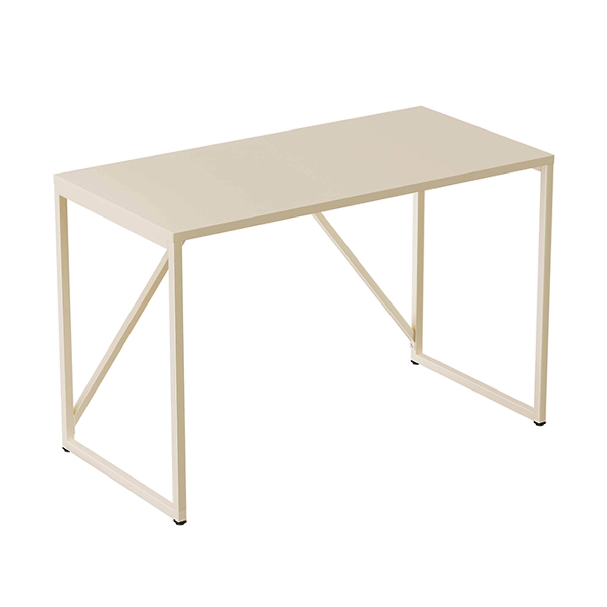 Oviala Business Moderner Schreibtisch L120 cm aus ecrufarbenem Metall Image