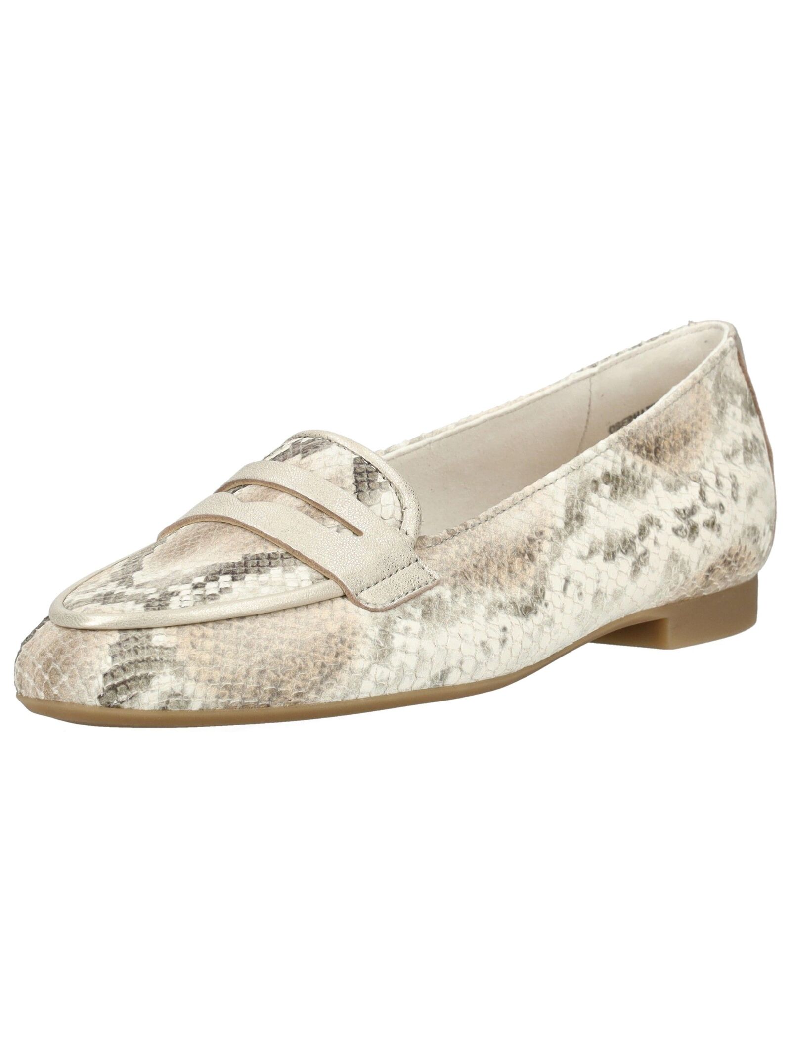 Mokassin PAUL GREEN "Paul Green Mokassin Glattleder", Damen, Gr. 42,5, beige, Glattleder, Schuhe Mokassin