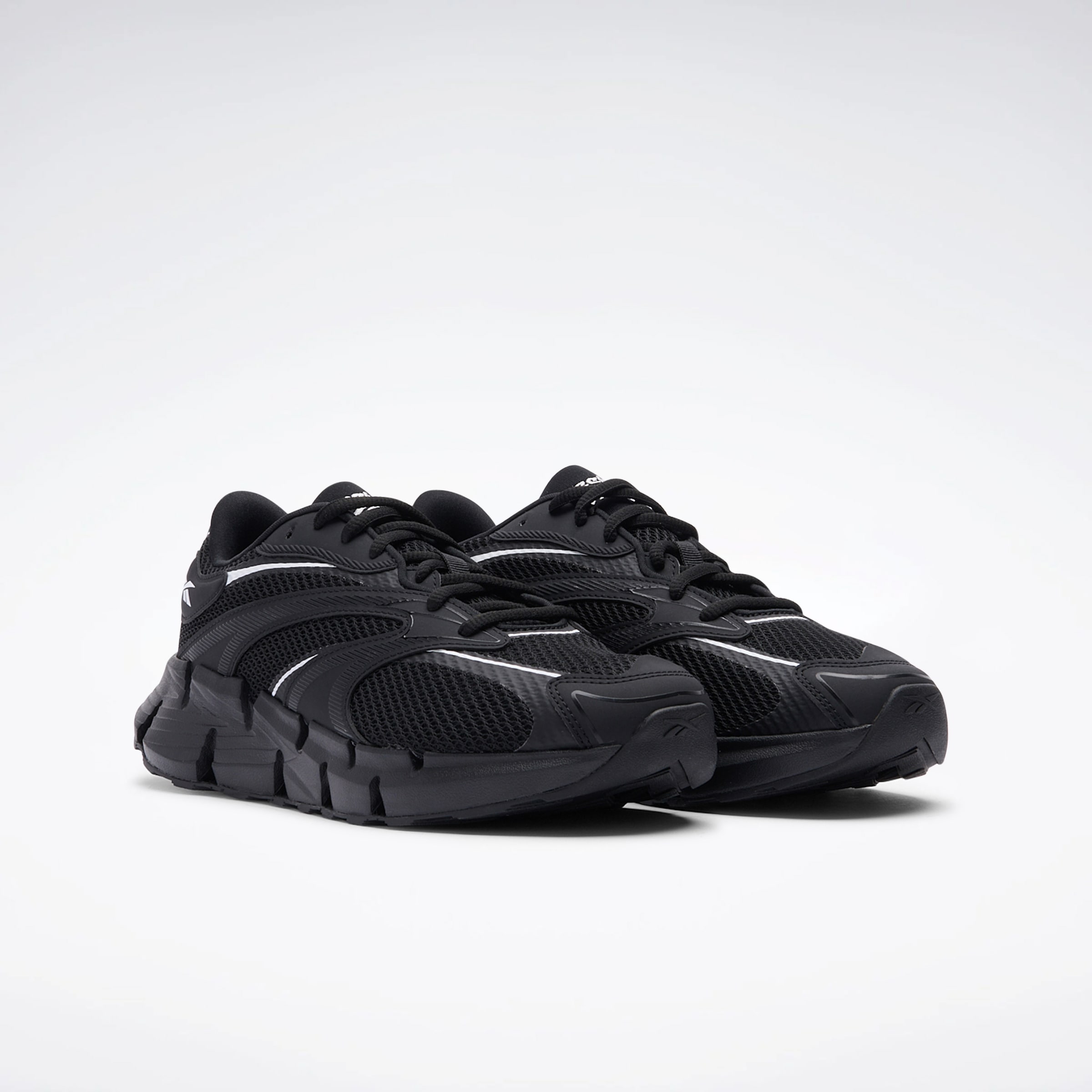 Laufschuh REEBOK "ZIG HYPNOTICA", Damen, Gr. 47, schwarz, schwarz, schwarz, Synthetik, Textil, Schuhe Laufschuh