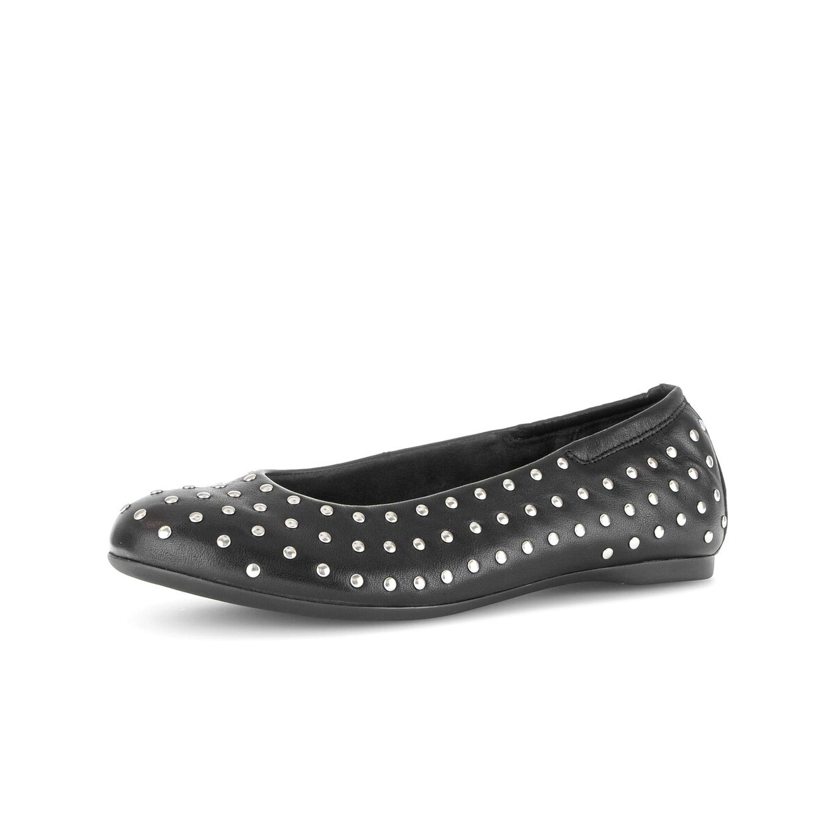 Ballerina GABOR "Eleganter Ballerina Glattleder", Damen, Gr. 38, schwarz, Schuhe Ballerina