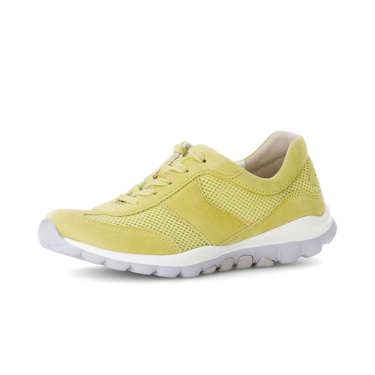 Sneaker GABOR "Sneaker low Lederimitat", Damen, Gr. 42, gelb, Schuhe Sneaker