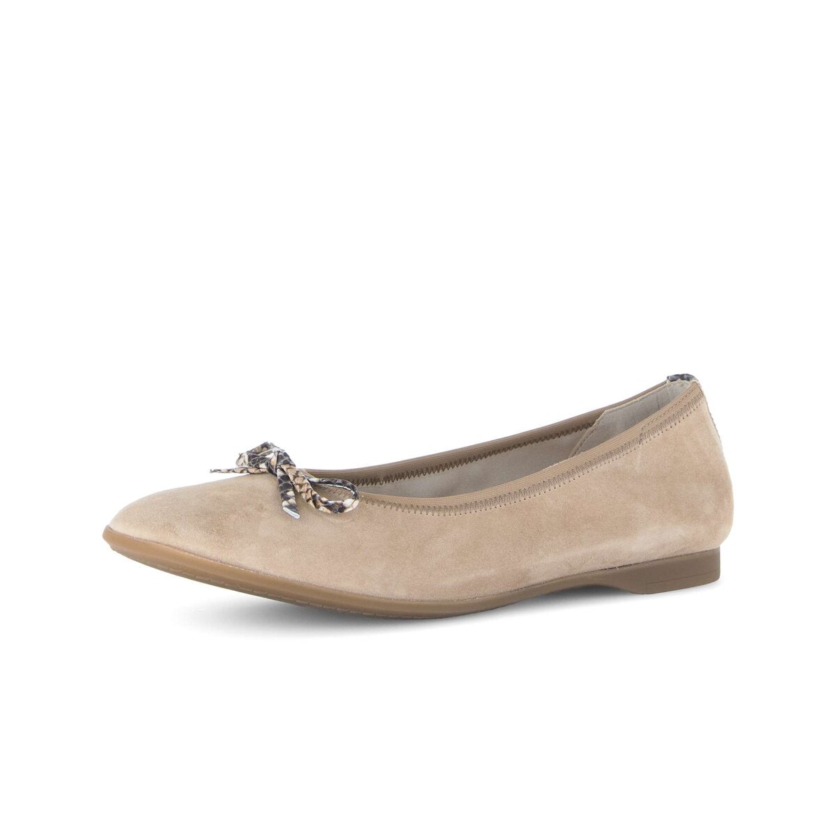Ballerina GABOR "Eleganter Ballerina Rauleder", Damen, Gr. 37,5, beige, Schuhe Ballerina