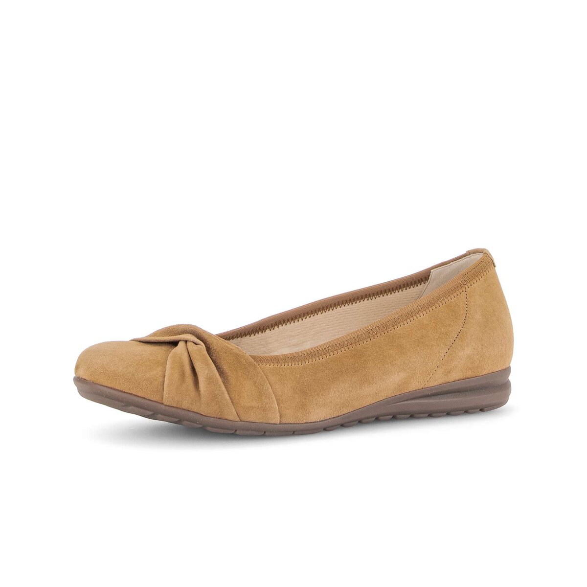 Ballerina GABOR "Sportliche Ballerina Rauleder", Damen, Gr. 39, braun, Schuhe Ballerina