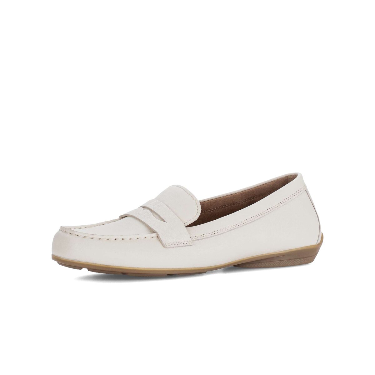 Mokassin GABOR "Mokassin Glattleder", Damen, Gr. 40,5, beige, Schuhe Mokassin