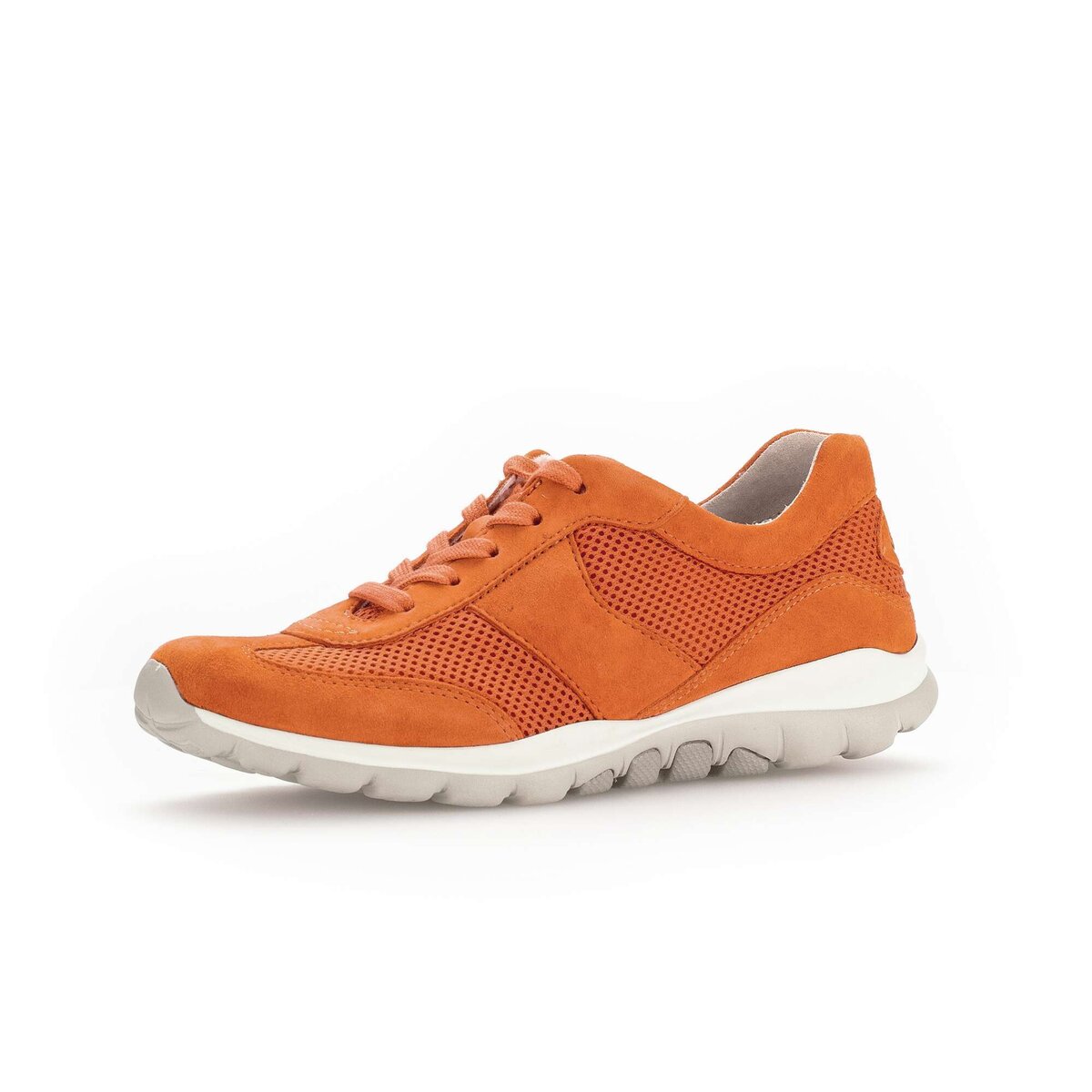 Sneaker GABOR "Sneaker low Lederimitat", Damen, Gr. 42, orange, Schuhe Sneaker