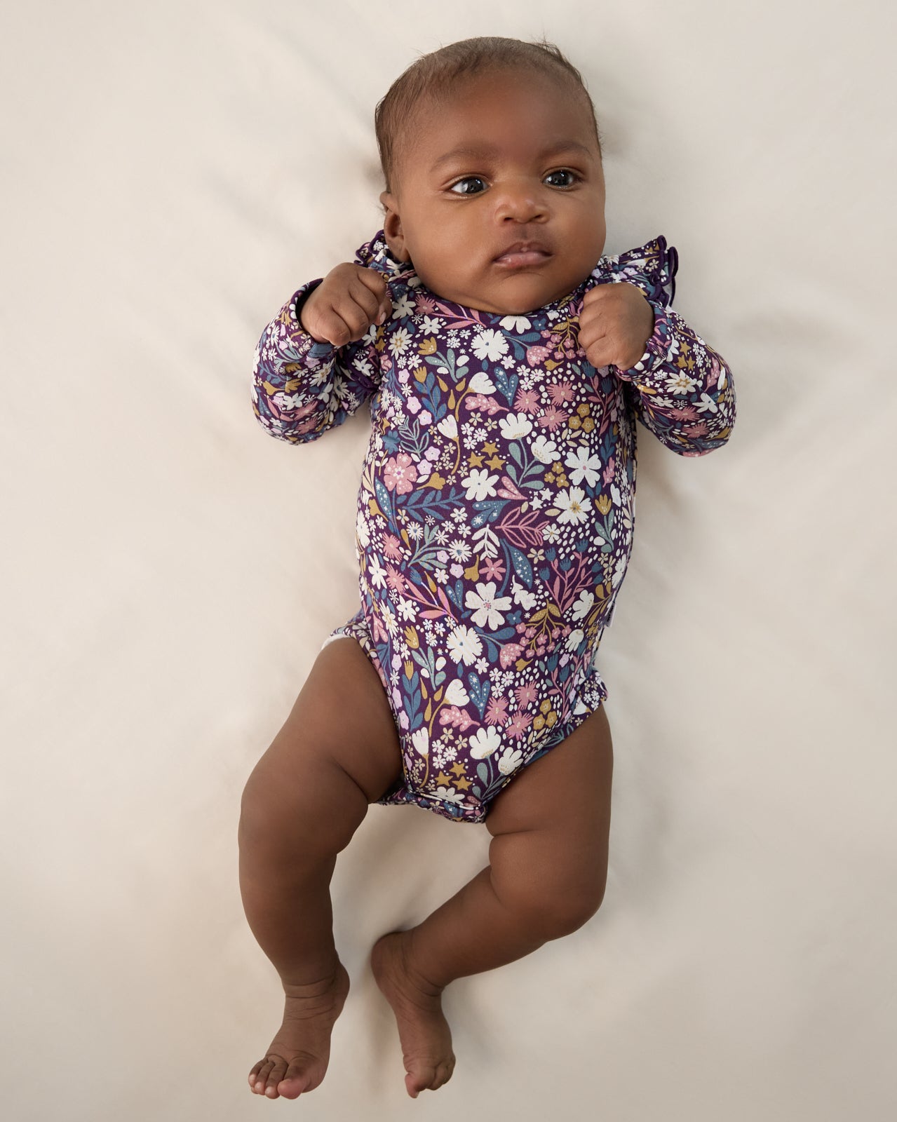 Midnight Petals Flutter Bodysuit - Micro-Preemie