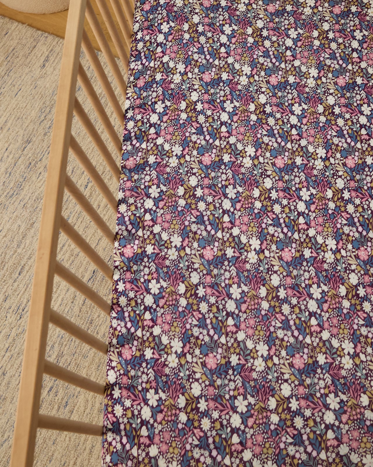 Midnight Petals Fitted Crib Sheet - S