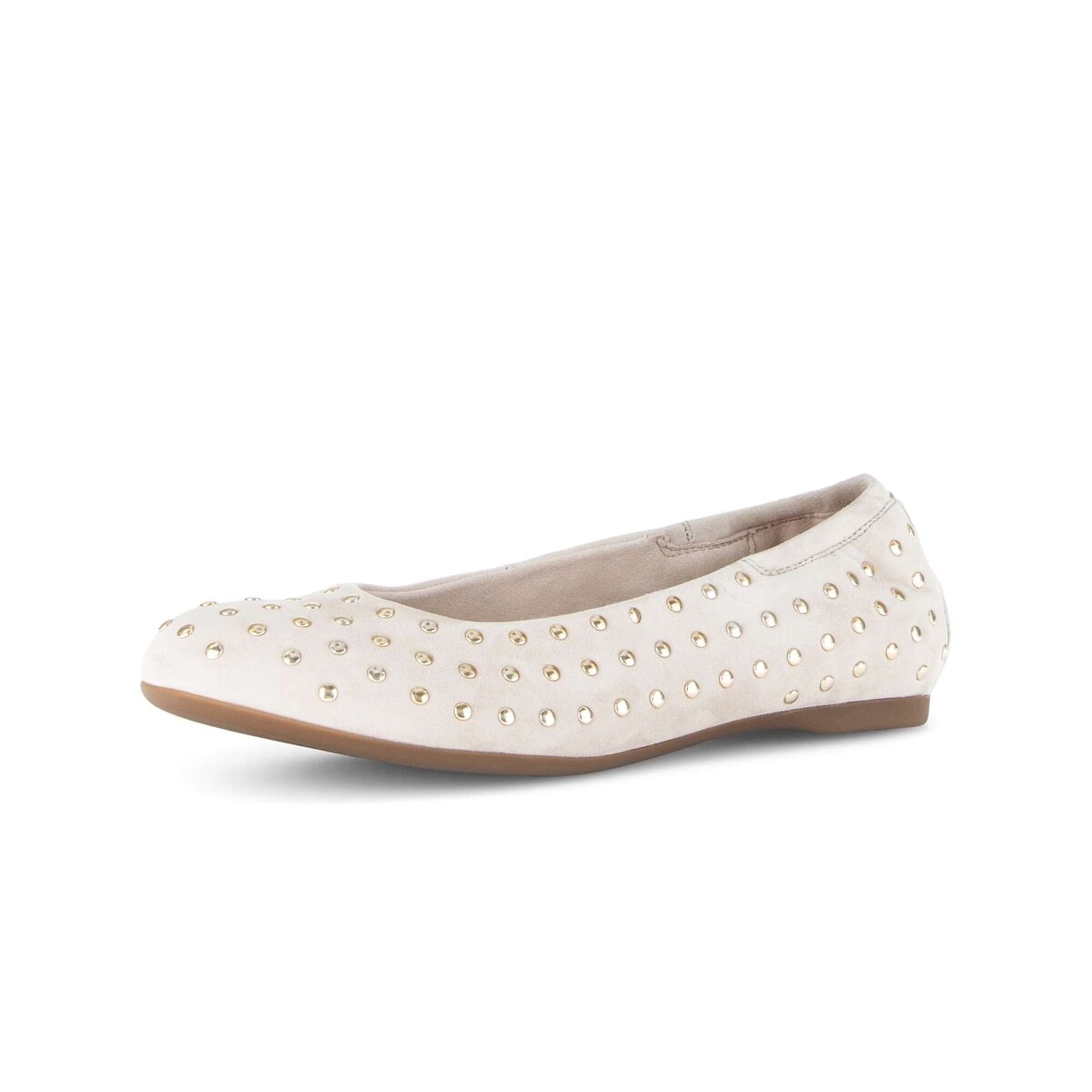 Ballerina GABOR "Eleganter Ballerina Rauleder", Damen, Gr. 38,5, beige, Schuhe Ballerina