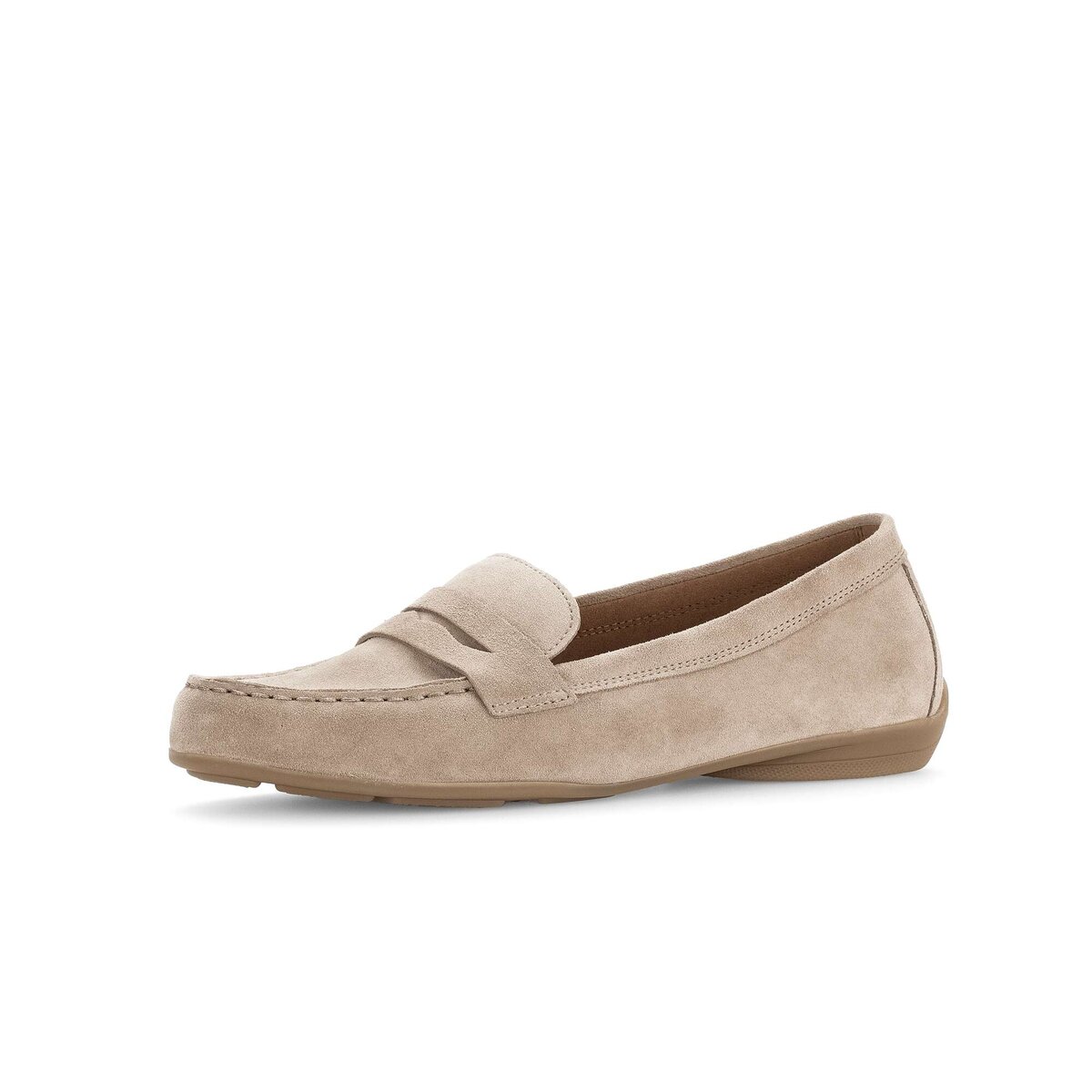 Mokassin GABOR "Mokassin Rauleder", Damen, Gr. 40, beige, Schuhe Mokassin