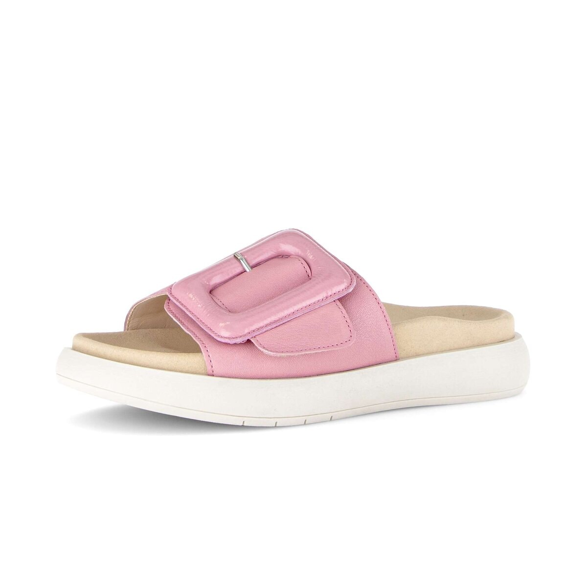 Pantolette GABOR "Pantolette Materialmix Leder", Damen, Gr. 37, rosa, Schuhe Pantolette