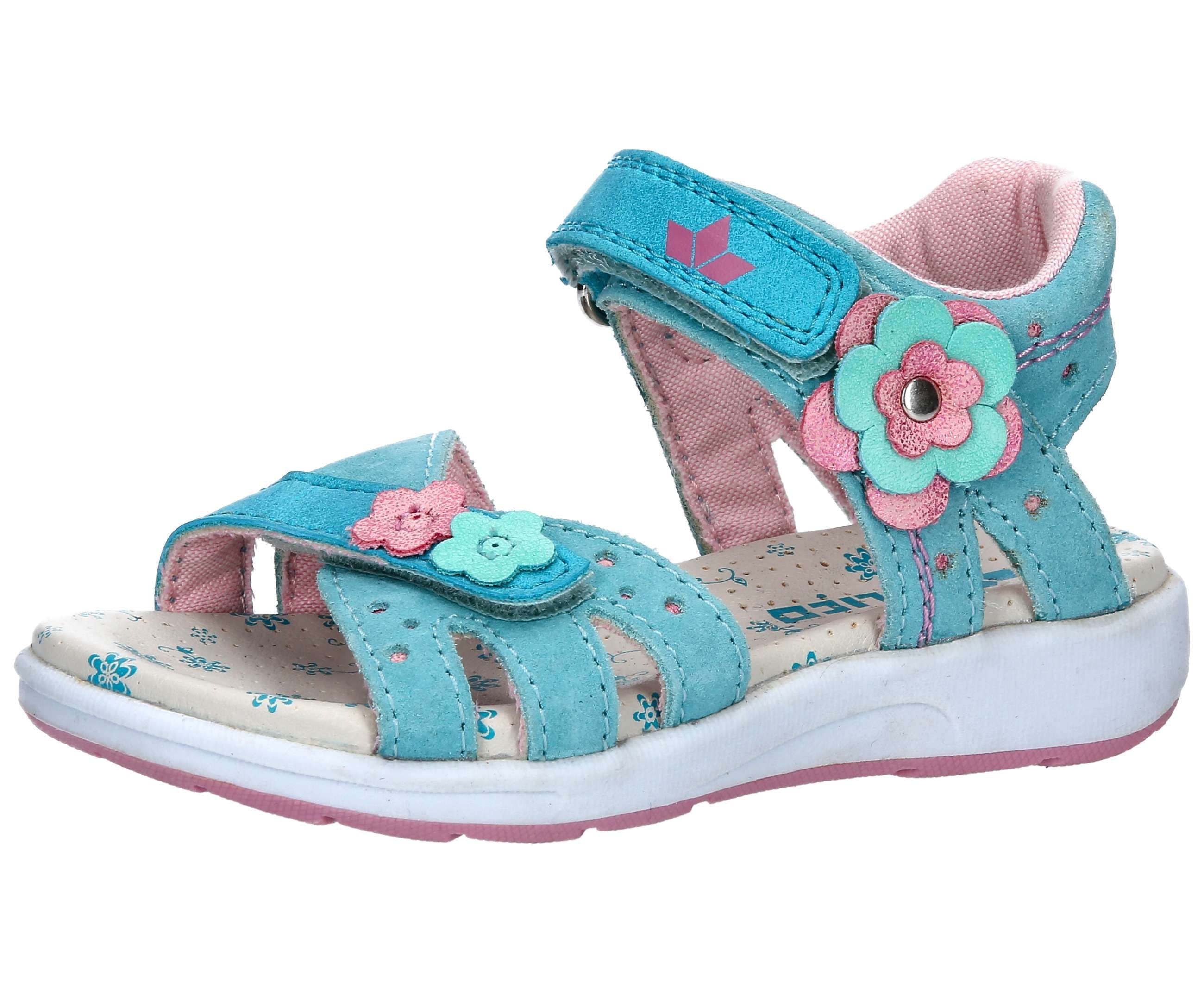 Sandale LICO "Sandale Cassandra V", Kinder, Gr. 34, grün, Leder, Schuhe Sandale