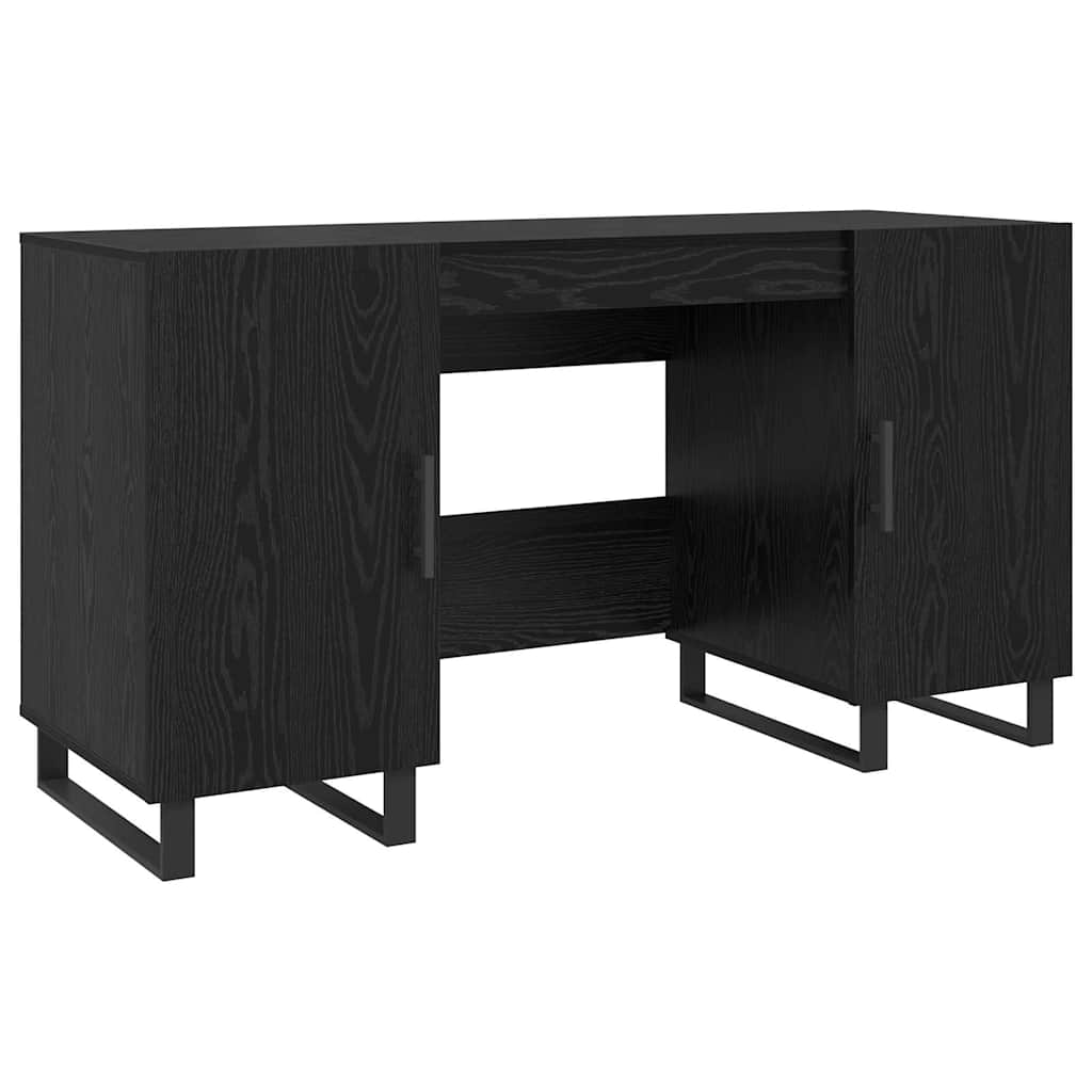 vidaXL Schreibtisch mit Regal Schwarz Eichen-Optik 140 x 50 x 75 cm Image