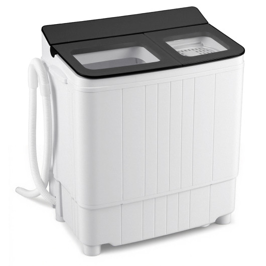 Costway Portable Washing Machine 18 lbs Mini Laundry Machine with 11 LBS Washer-Grey