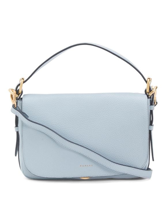 Leather Grafton Street Small Flap Over Crossbody, Leather - Blue - Tj Maxx Shoulder Bags