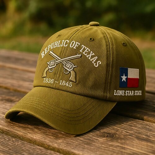 American 250 250-jähriges Jubiläum USA Baseballmütze Texas Cowboy Lone Star State Patriotisch Retro Vintage Erbe für Unisex Erwachsene 3D-Druck für Unabhängigkeitstag / 4. Juli 4. Juli Outdoor Image