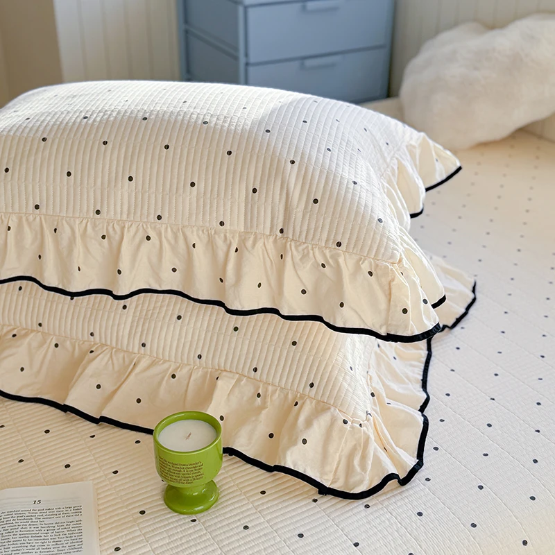 Bonenjoy Druck-Kissenbezug, Spitzen-Stil, 2 Stück, rechteckiger Kissenbezug, hautfreundlicher Kissenbezug, 48 x 74 cm, Funda Almohada Image