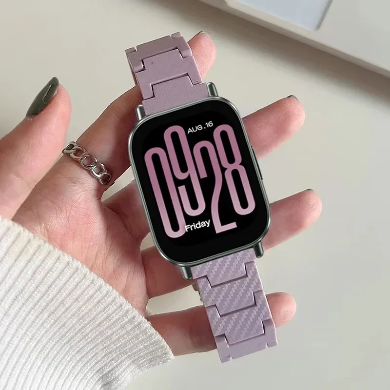 20mm 22mm Uhr Band Für Xiaomi Redmi Uhr 5 Aktive Carbon Faser Armband Strap Für Redmi Uhr 5 lite Armband zubehör Image