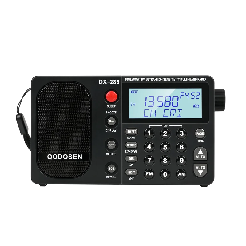 QODOSEN DX-286 portable radio am/fm/lw/sw digitale welt full band radio mit tef6686 auto chip Image