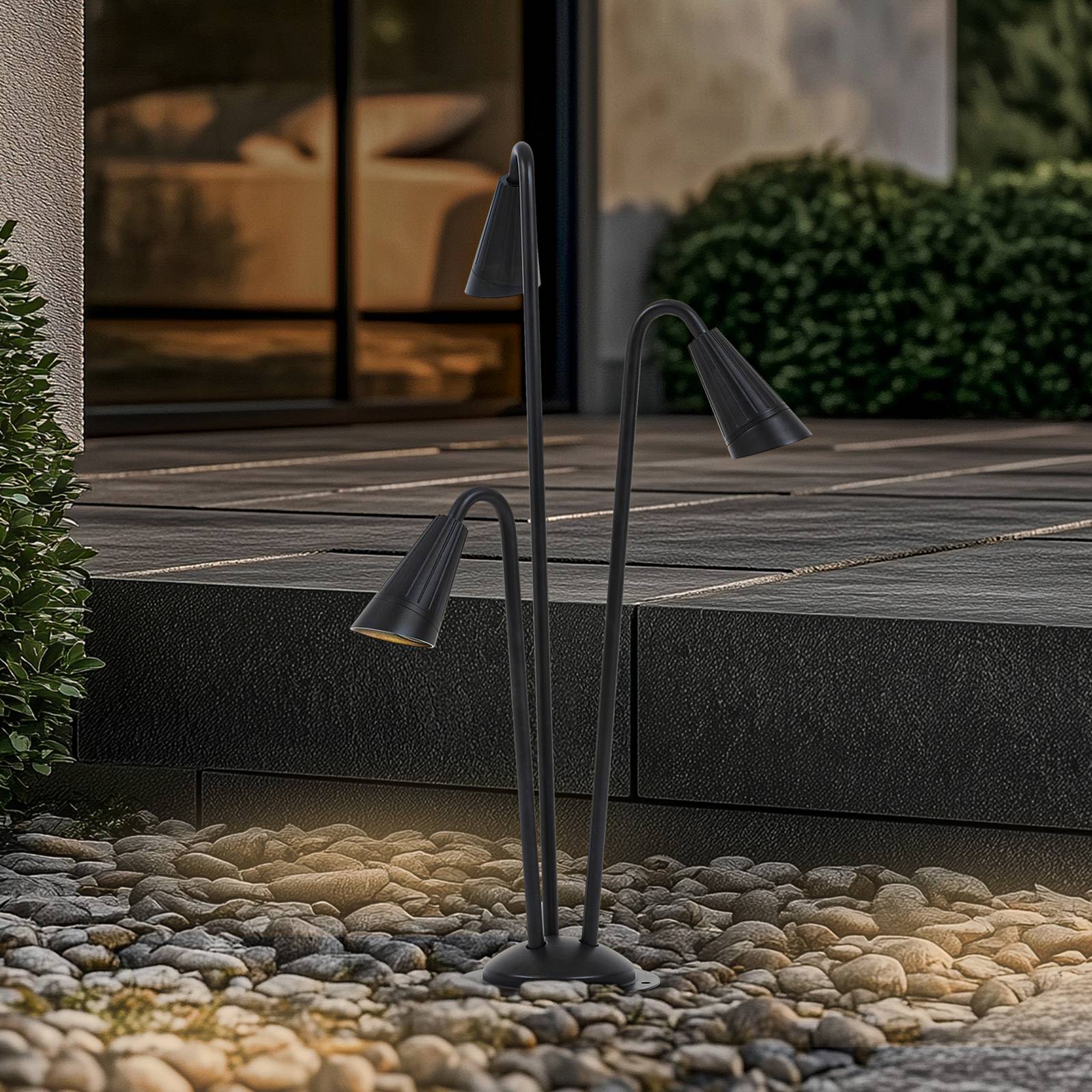 Pathway Light Sorvete Lindby, dimmable, Black, Aluminium, Modern, Outdoor lights