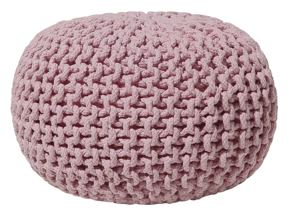 Pouf en tissu rose 40x25cm