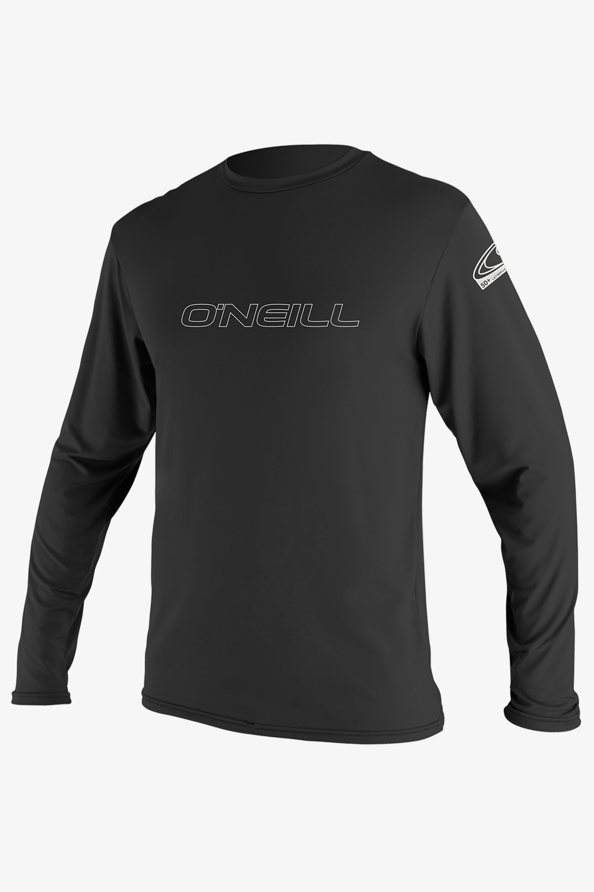O'Neill Men's Basic Skins 50+ Long Sleeves Sun Shirt in Black, Size Large, Polyester/Spandex