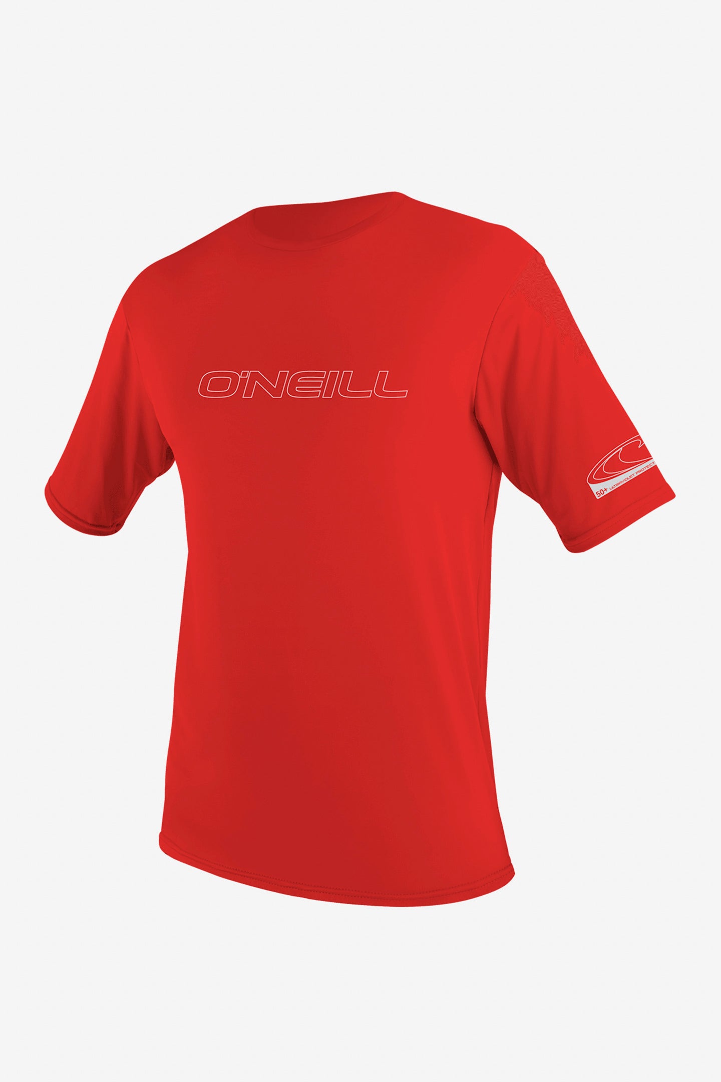 O'Neill Men's Basic Skins 50+ Short Sleeves Sun Shirt in Red, Size XL, Polyester/Spandex