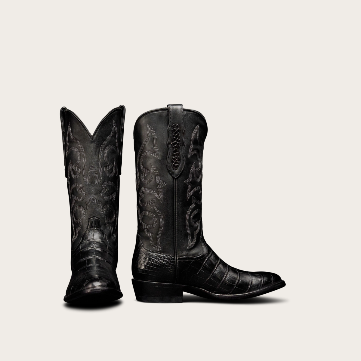 Men's The Stallion x Tecovas Boot, Midnight, American Alligator, 1 ½" Heel Heel, 9.5, D-Average