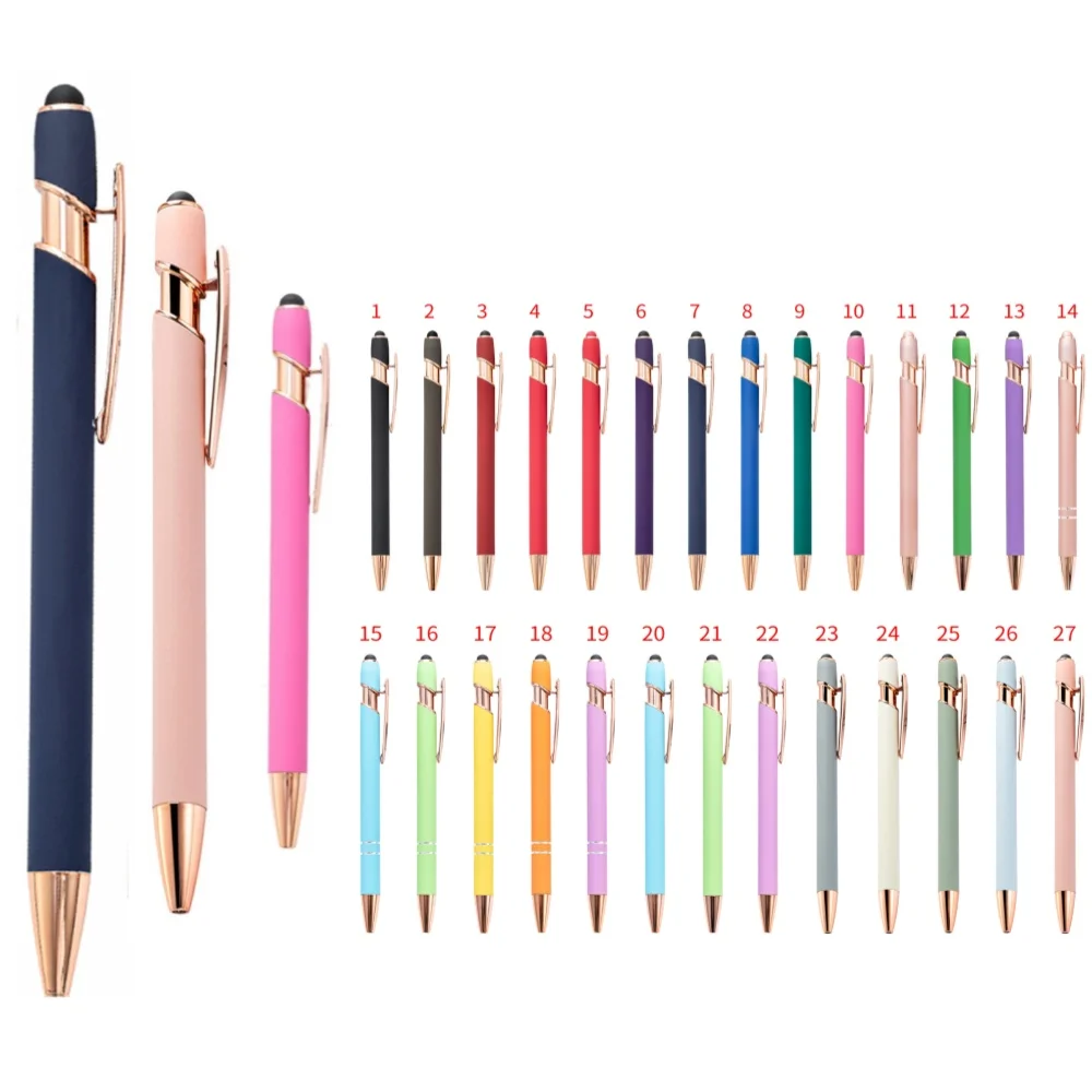 Stylo Bille et Stylet 2-en-1 Tendance en Métal Rose avec Logo Personnalisé pour Publicité Promotion et Cadeaux – Offre Spéciale