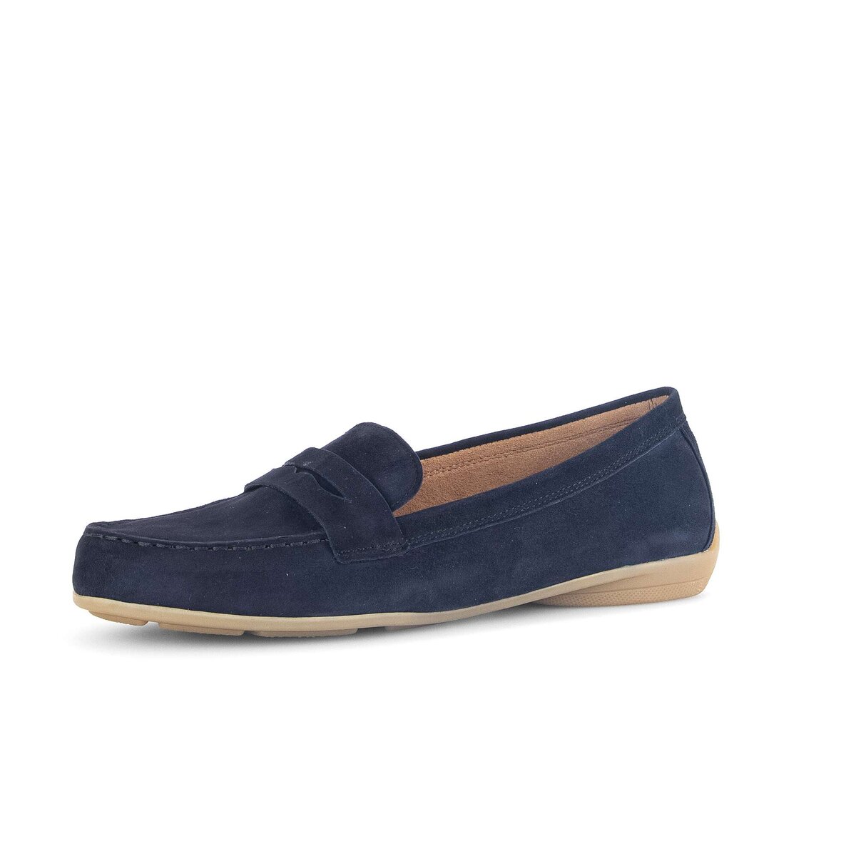 Mokassin GABOR "Mokassin Rauleder", Damen, Gr. 40,5, blau, Schuhe Mokassin