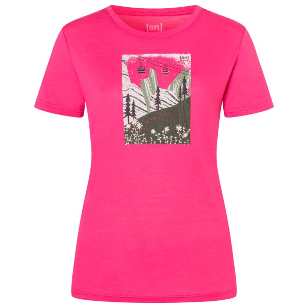super.natural - Women's Summer Gondola Tee - Merinoshirt Gr S rosa/ various