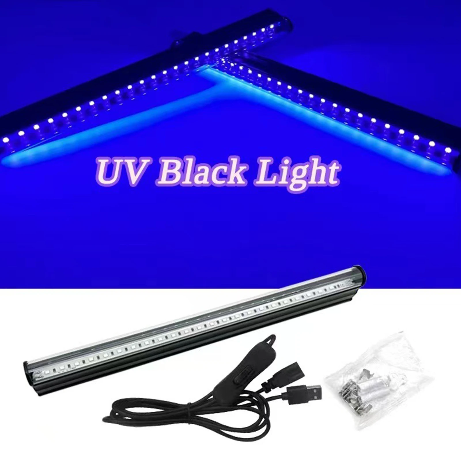 2 paquets LED UV lumière noire lampe UV barre scène Tube de lumière noire Portable lumière UV pour la détection de Fluorescence LED lumière de fête