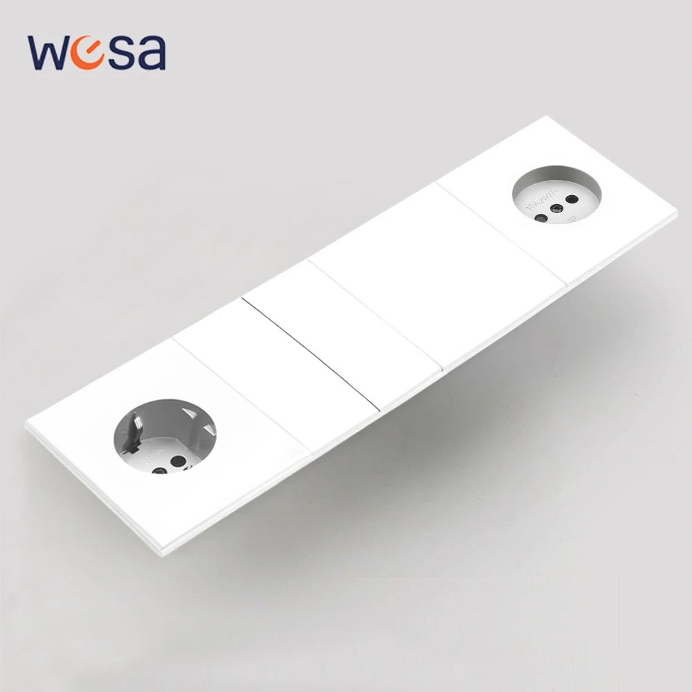 Weiße integrierte Panel-eingebettete Taste, Lichtschalter, Steckdose, Hautgefühl, Farbe, Steckdosen, DIY-Kombination, eingebettete Farbe