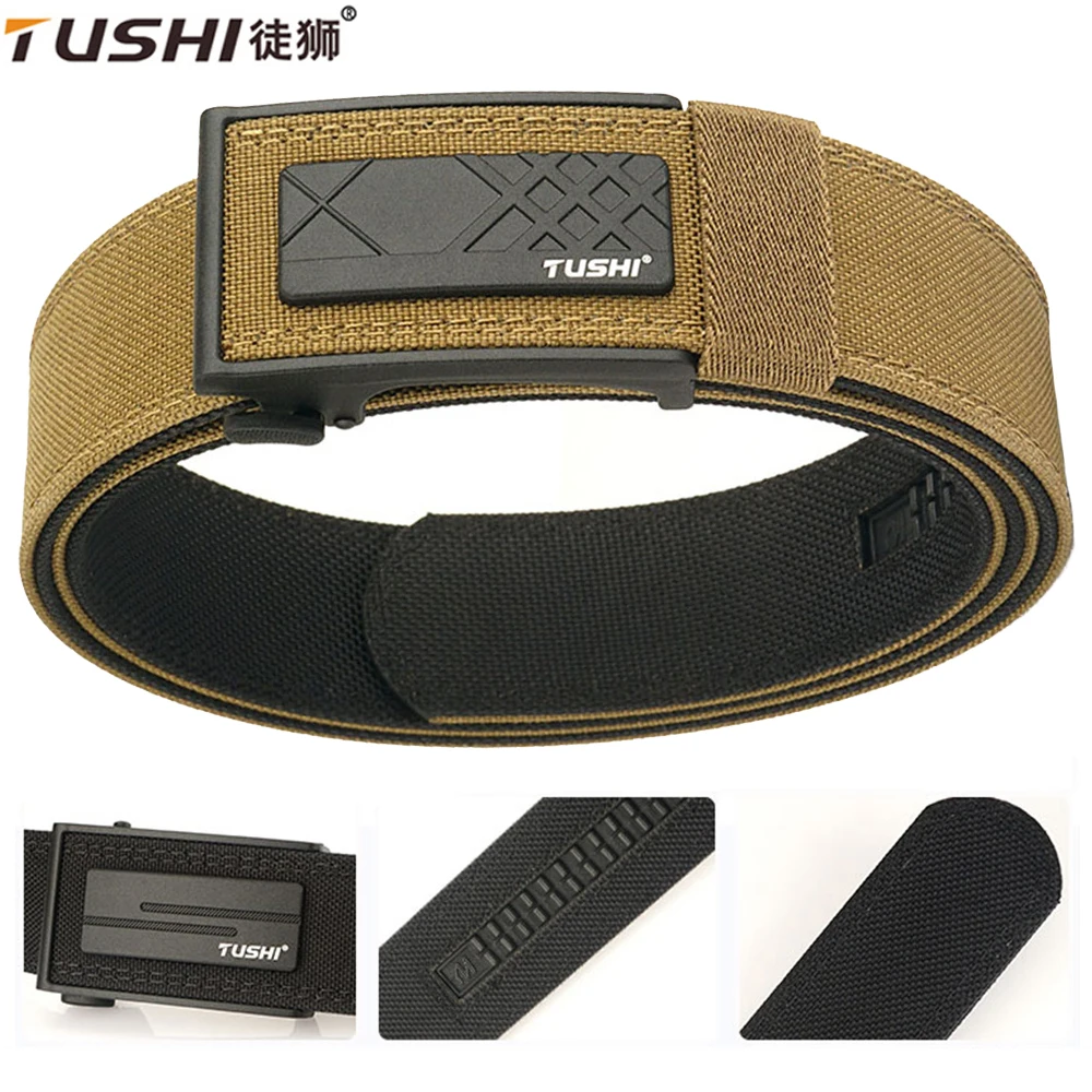 TUSHI nouvelle ceinture tactique dure EDC pour hommes ceinture militaire de transport dissimulée hommes ceinture de taille en Nylon épais chasse IPSC accessoires mâle