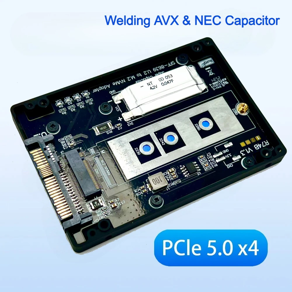 ADT PCIe 5,0 X4 M.2 NVMe zu U.2 U.3 SATA SSD SFF8639 Adapter Festplatte CNC Box 2230/2242/2260/2280 SSD m2 ddr4 128Gbs GEN5 GEN4 Image