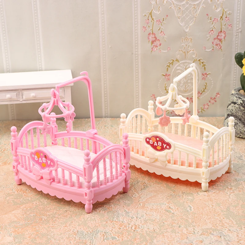 1/12 Puppenhaus Mini Krippe Baby Bett Modell Puppenhaus Schlafzimmer Möbel Szene Dekoration Kinder Pretend Spielen Spielzeug