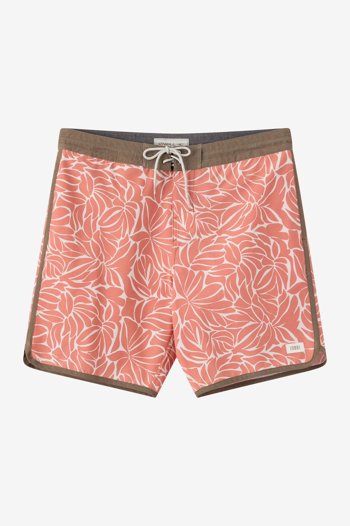 O'Neill Men's Cruzer Scallop 18"" Board Shorts in Langoustino, Size 33, Elastane/Polyester