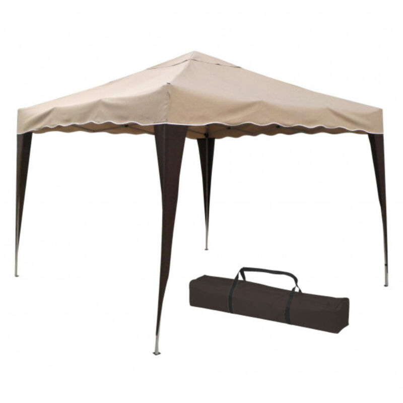 Gazebo Pieghevole 3 X 3 Trasportabile Con Borsa In Metallo E Tessuto Verdelook - Colore: Beige