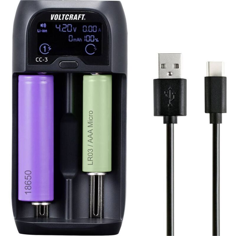Voltcraft Cc-3 Caricabatterie Universale Nimh, Nicd, Liion, Lifepo Mini (aaaa), Ministilo (aaa), Stilo (aa), 1/2 Torcia