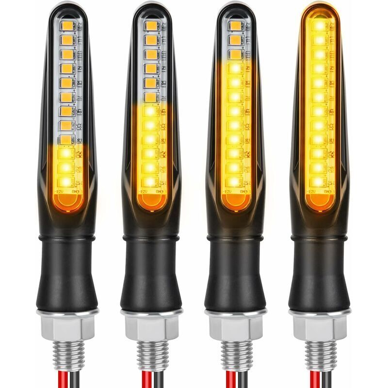Rosemary - Indicatori Di Direzione A Led Per Moto, 4 Indicatori Di Direzione Universali Impermeabili Per Moto, Indicatori Di Direzione A 12 V, Luci Diurne Per Moto (nere)
