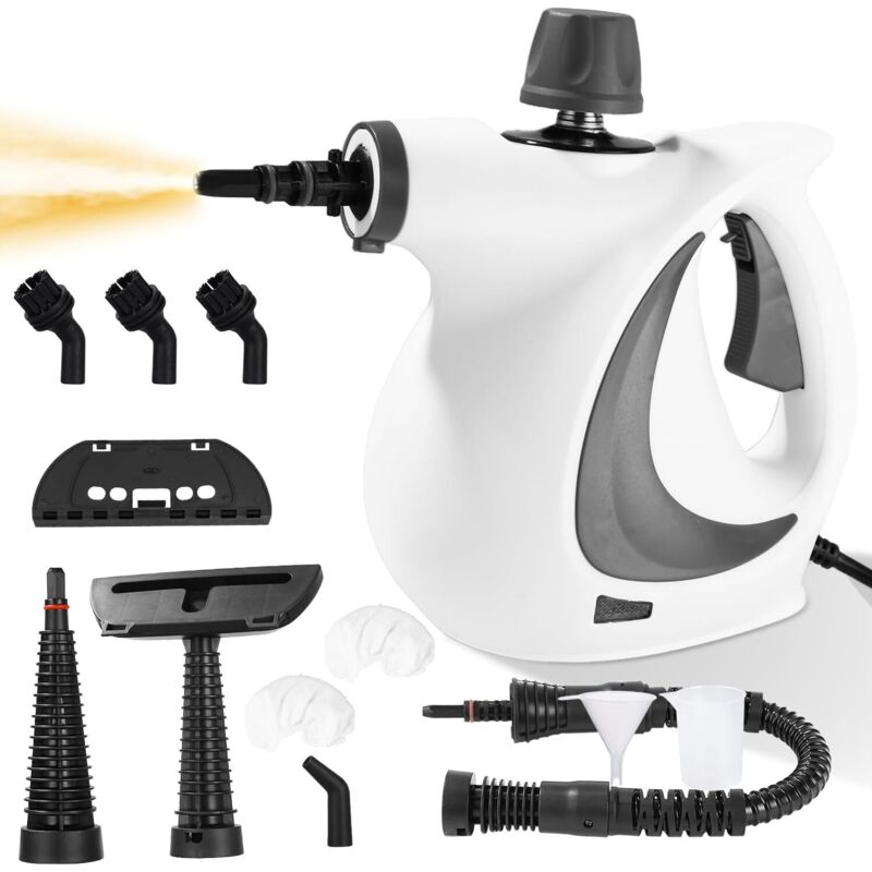 Potente Pulitore A Vapore Per La Casa, Pulitore A Vapore Portatile Da 1050 W Con 12 Accessori, Pulitore A Vapore Da 3,5 Bar, Pulitore A Vapore Multifunzione Per Tappeti, Tende, Cucina, Divani, Sedili