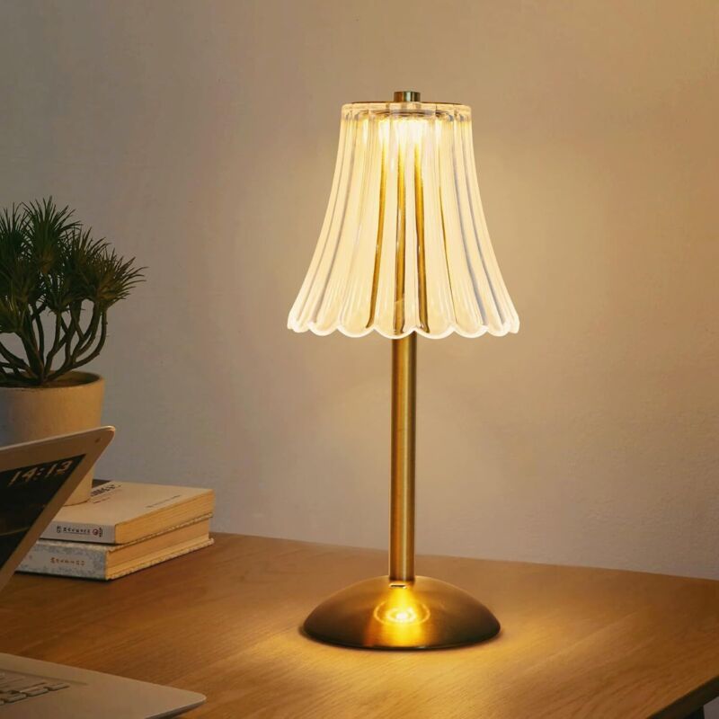 Lampada Da Tavolo A Led Senza Fili, Lampada Da Comodino A Led Touch Dimmerabile, Lampada In Cristallo A 3 Colori Con Porte Di Ricarica Usb Usb-a+c, Lampada Da Tavolo Per Camera Da Letto, Soggiorno, Ri