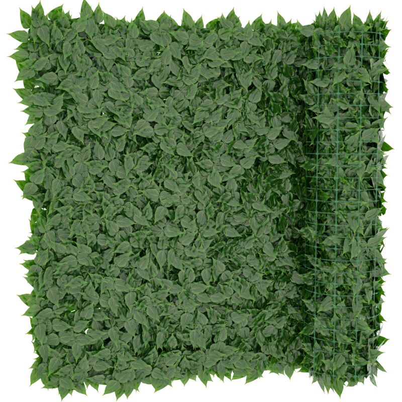 Siepe Finta Artificiale Ultra Coprente Anticaduta Rotolo Rete Frangivista Frangivento Ornamentale Foglia Edera Sintetica Per Ringhiera Terrazzo Balcone Giardino Recinzione Verde Scuro (2 X 3 Mt)
