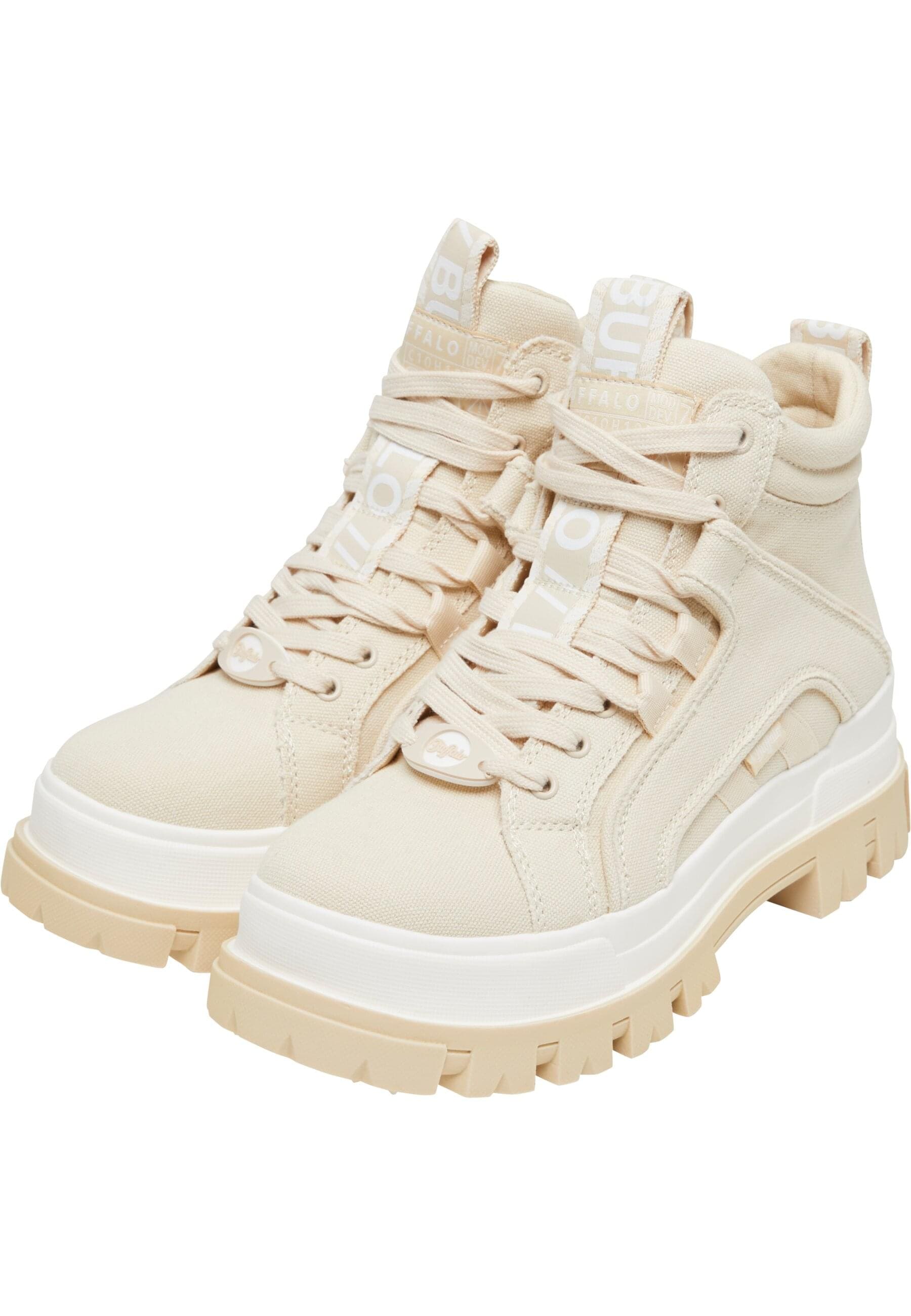 Stiefel BUFFALO "Buffalo ASPHA NC MID", Damen, Gr. 38, beige, Polyurethan, Schuhe Stiefel