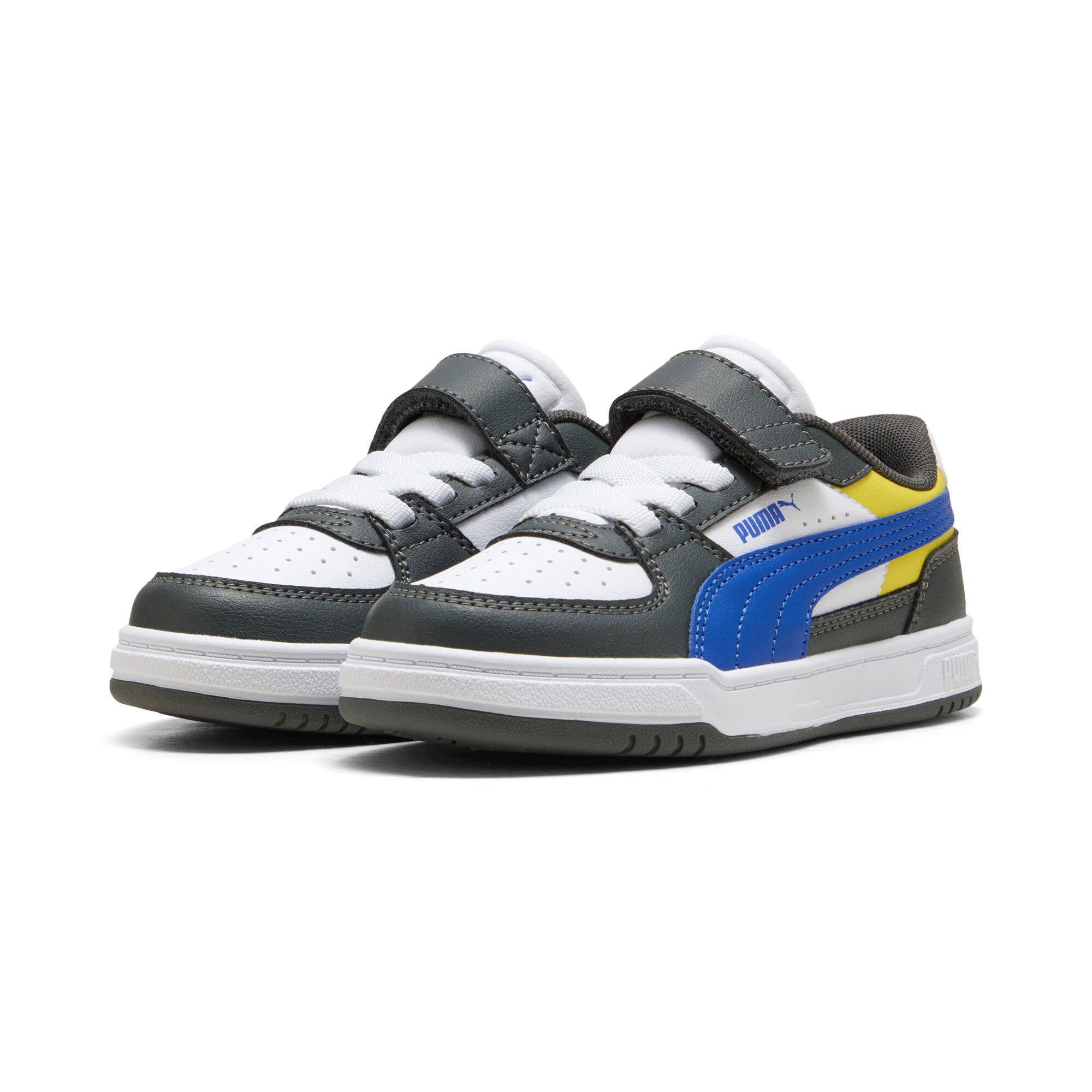 Sneaker PUMA "CAVEN III BLOCK AC+ PS", Damen, Gr. 34, shadow gray, royal sapphire, puma weiß, Synthetik, unifarben, Schuhe Sneaker