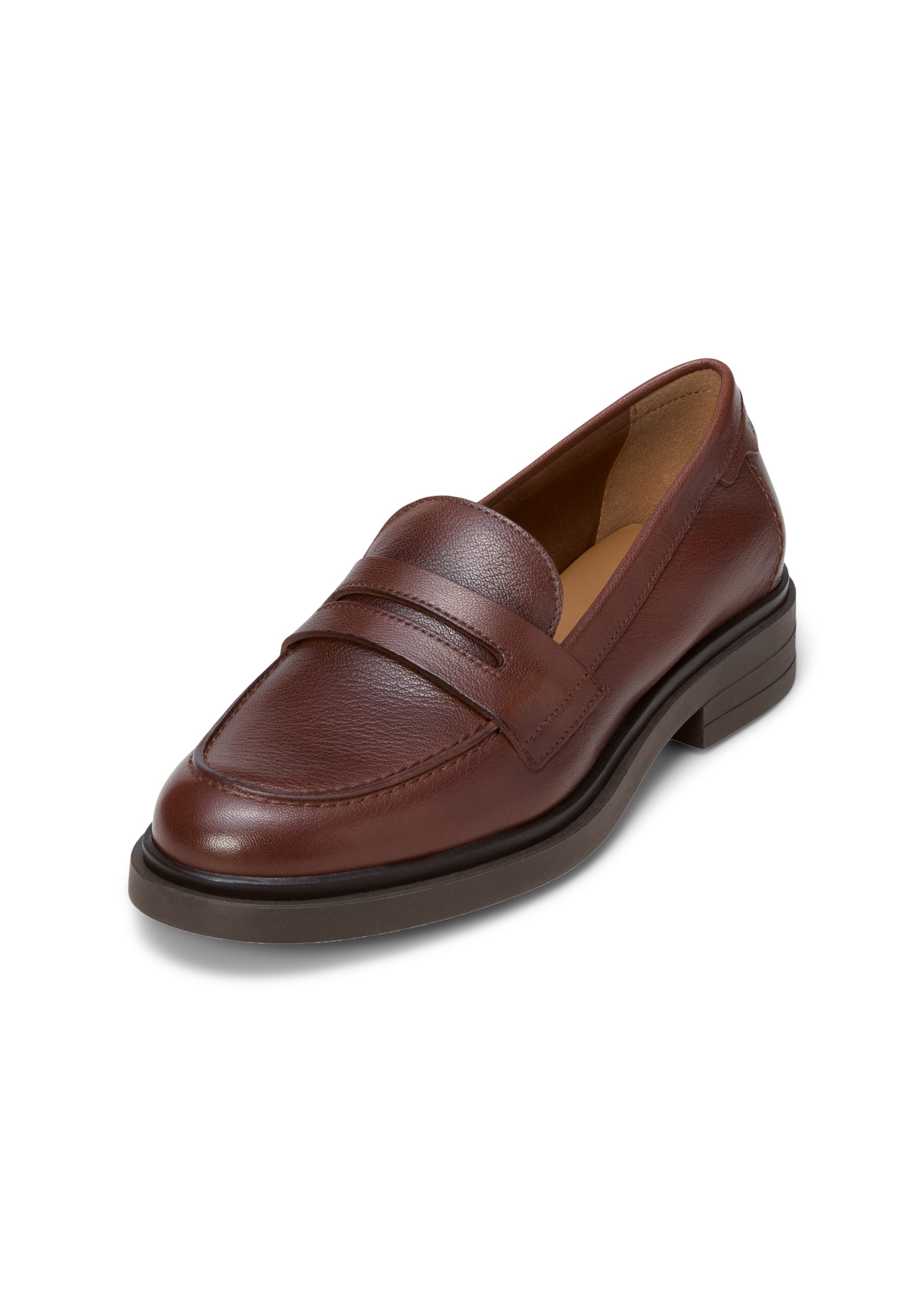 Loafer MARC O'POLO "aus edlem Rindleder", Damen, Gr. 42, cognac, Obermaterial: 100% Leder (Rind), unifarben, Schuhe Loafer