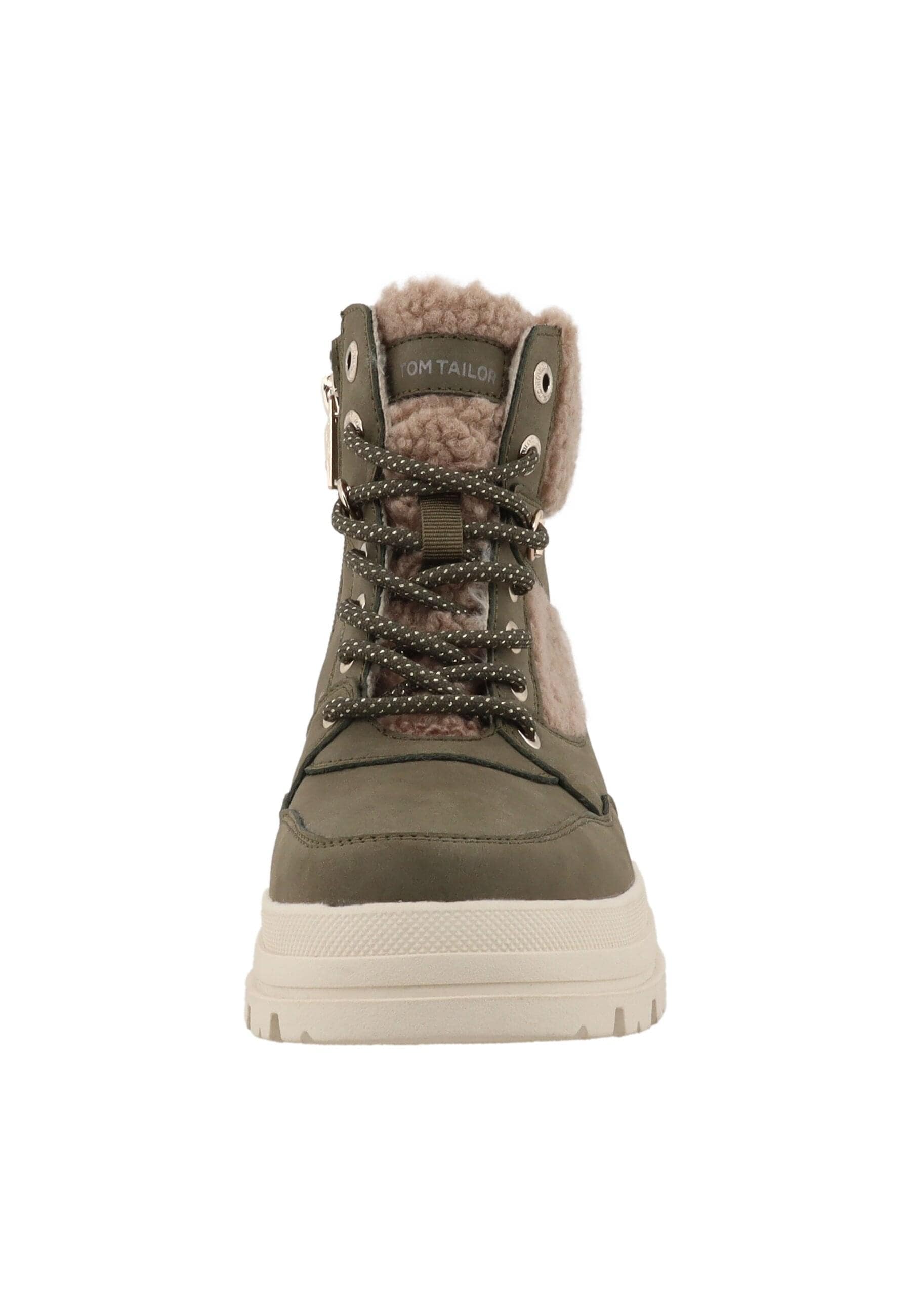 Stiefel TOM TAILOR "Tom Tailor Winter Boots", Damen, Gr. 42, khaki, Polyester, unifarben, Schuhe Stiefel